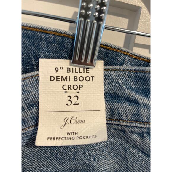 J Crew 9" Billie Demi Boot Crop Light Wash Jeans Size 32 NWT Cropped Kick Leg - Picture 8 of 13